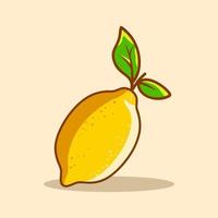 citrons frais illustration de dessin animé dessiné à la main vecteur