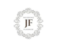 jf initiales lettre mariage monogramme logos collection, modèles minimalistes et floraux modernes dessinés à la main pour cartes d'invitation, réservez la date, identité élégante pour restaurant, boutique, café en image vectorielle vecteur