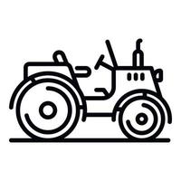 ancienne icône de tracteur de ferme, style de contour vecteur