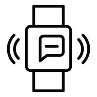 icône de message de montre intelligente, style de contour vecteur
