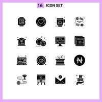 pack d'icônes vectorielles stock de 16 signes et symboles de ligne pour les éléments de conception vectoriels modifiables femmes hôpital lotus dollar femmes vecteur