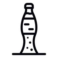 bouteille en verre d'icône de cola, style de contour vecteur