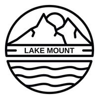 logo du mont du lac, style de contour vecteur