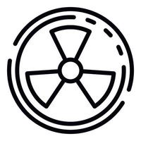 icône de symbole de rayonnement, style de contour vecteur