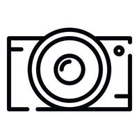 icône de caméra d'action 4k, style de contour vecteur