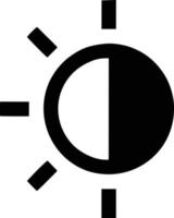 icône du soleil sur fond blanc, illustration du symbole de l'icône du soleil en noir sur fond blanc vecteur