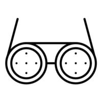 lunettes, ligne aveugle, icône vecteur