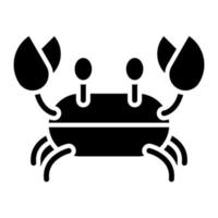 icône de glyphe de crabe vecteur