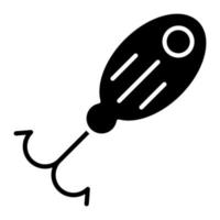 icône de glyphe d'attracteur de poisson vecteur