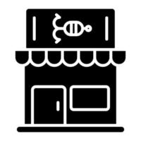 icône de glyphe de magasin d'appâts vecteur