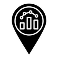 icône de glyphe d'analyse de localisation vecteur