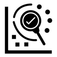 icône de glyphe d'analyse de cluster vecteur