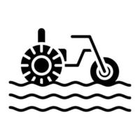 icône de glyphe de tricycle à eau vecteur