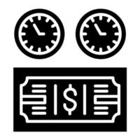 icône de glyphe de paiement basé sur le temps vecteur