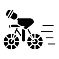 icône de glyphe de personne à vélo vecteur