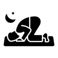 icône de glyphe de prière vecteur