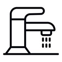 icône de robinet de bassin, style de contour vecteur