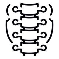 partie de l'icône de la colonne vertébrale humaine, style de contour vecteur
