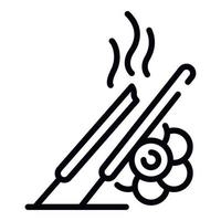 icône de bâtons de fumée, style de contour vecteur