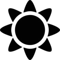 icône du soleil sur fond blanc, illustration du symbole de l'icône du soleil en noir sur fond blanc vecteur