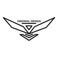 ailes logo original, style de contour vecteur