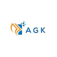 création de logo de comptabilité de réparation de crédit agk sur fond blanc. concept de logo de lettre graphique de croissance des initiales créatives agk. création de logo de finance d'entreprise agk. vecteur