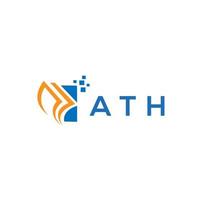 création de logo de comptabilité de réparation de crédit ath sur fond blanc. ath créatif initiales croissance graphique lettre logo concept. création de logo de finance d'entreprise ath. vecteur