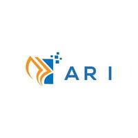 création de logo de comptabilité de réparation de crédit ari sur fond blanc. ari initiales créatives croissance graphique lettre logo concept. création de logo de finance d'entreprise ari. vecteur