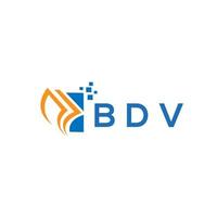 création de logo de comptabilité de réparation de crédit bdv sur fond blanc. bdv creative initiales croissance graphique lettre logo concept. création de logo de financement d'entreprise bdv. vecteur