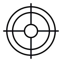 icône de cible de tir, style de contour vecteur