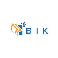 création de logo de comptabilité de réparation de crédit bik sur fond blanc. bik creative initiales croissance graphique lettre logo concept. création de logo de financement d'entreprise bik. vecteur