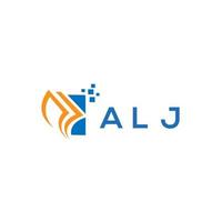 création de logo de comptabilité de réparation de crédit alj sur fond blanc. alj initiales créatives croissance graphique lettre logo concept. création de logo de finance d'entreprise alj. vecteur