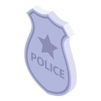 icône d'insigne de police, style isométrique vecteur