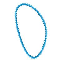 icône de collier de perles bleues, style isométrique