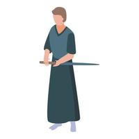 icône de samouraï mâle, style isométrique vecteur