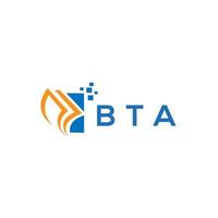 création de logo de comptabilité de réparation de crédit bta sur fond blanc. bta initiales créatives croissance graphique lettre logo concept. création de logo de financement d'entreprise bta. vecteur