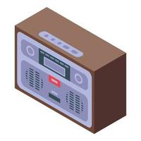 icône radio vintage, style isométrique vecteur