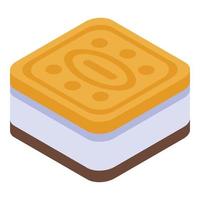 icône de cookie sandwich, style isométrique vecteur