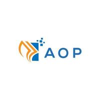 création de logo de comptabilité de réparation de crédit aop sur fond blanc. aop initiales créatives croissance graphique lettre logo concept. création de logo de finance d'entreprise aop. vecteur