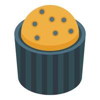 icône de cupcake aux mûres, style isométrique vecteur