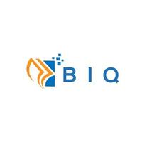 création de logo de comptabilité de réparation de crédit biq sur fond blanc. concept de logo de lettre de graphique de croissance des initiales créatives biq. création de logo de financement d'entreprise biq. vecteur