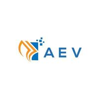 création de logo de comptabilité de réparation de crédit aev sur fond blanc. aev initiales créatives croissance graphique lettre logo concept. création de logo de finance d'entreprise aev. vecteur