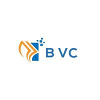 création de logo de comptabilité de réparation de crédit bvc sur fond blanc. bvc creative initiales croissance graphique lettre logo concept. création de logo de financement d'entreprise bvc. vecteur