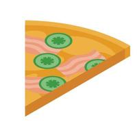 icône de tranche de saucisse de concombre de pizza, style isométrique vecteur
