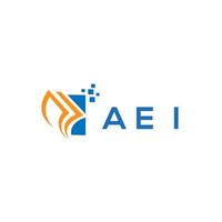 création de logo de comptabilité de réparation de crédit aei sur fond blanc. aei initiales créatives croissance graphique lettre logo concept. création de logo de finance d'entreprise aei. vecteur