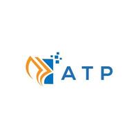 création de logo de comptabilité de réparation de crédit atp sur fond blanc. concept de logo de lettre graphique de croissance des initiales créatives atp. création de logo de financement d'entreprise atp. vecteur