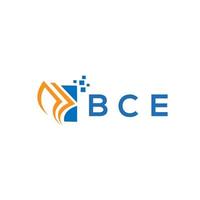 création de logo de comptabilité de réparation de crédit bce sur fond blanc. bce creative initiales croissance graphique lettre logo concept. création de logo de finance d'entreprise bce. vecteur