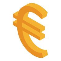 icône de signe d'argent euro, style isométrique vecteur