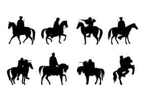 Vector de silhouettes de cavalerie gratuite