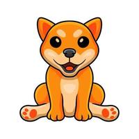 dessin animé mignon chien shiba inu assis vecteur